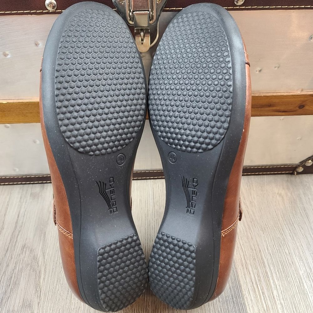 NWOB Dansko Fawna Mary Jane Chestnut Burnished Calf Leather Shoes size 9 - Picture 13 of 14